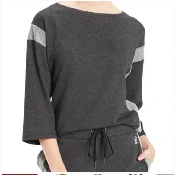 Natori Active Josie French Terry 3/4 Sleeve Sweatshirt - Picture 2 of 9